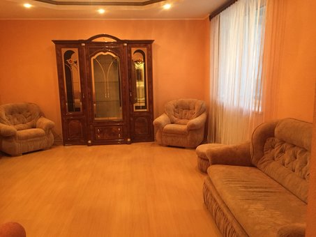 Living room of luxury apartments on bazhana. book on wellcome24 for a promotion.