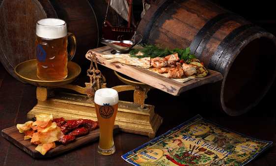 Beer garden, odessa. european cuisine inexpensive