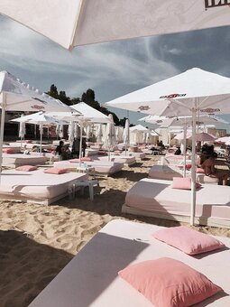 Beach cafe bright on beach in odessa. relax on the action 1