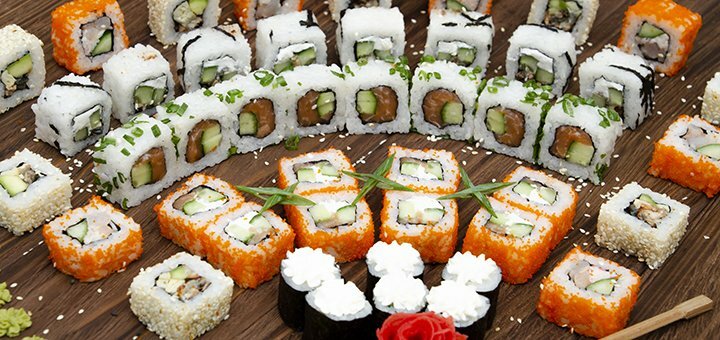 Discount on sushi sets from teriyaki to nikolenko
