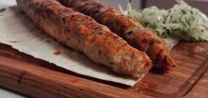 Delicious lula kebab in the chasnik restaurant