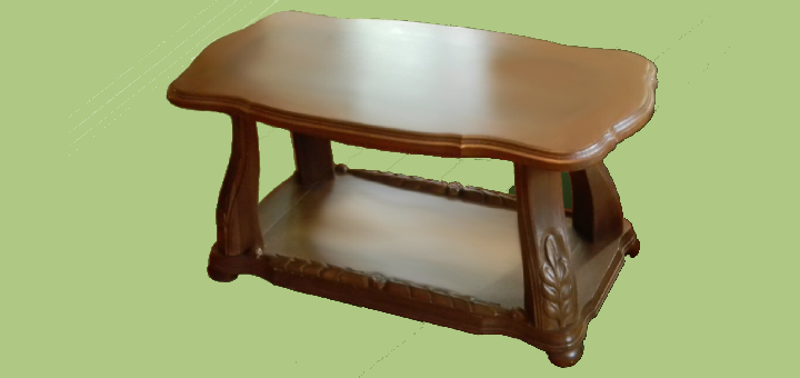 Wooden table from the Papa-Carlo carpentry workshop. Order with a discount.