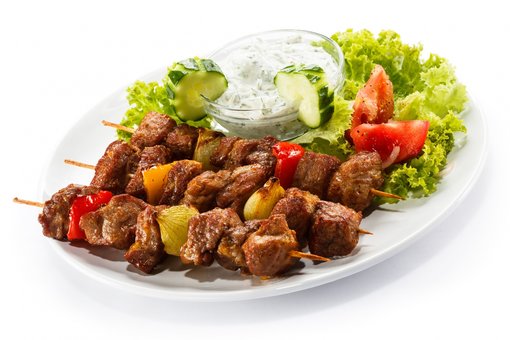 Meat dishes and barbecue in the cafe "Grand Rayan" in Kiev. Pay for food and drinks at a discount.